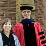 Anna Quindlen P'07 and Wesleyan President Michael S. Roth.
