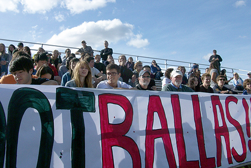 This WesPep sign reads 'Wes FootBallas.' Fans held the sign during the football season opener Sept. 26. 