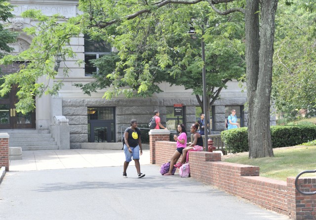 Center for Creative Youth students gather near the Allbritton Center on July 17. 