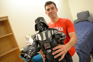 Dominic Oliver '19 brought his Darth Vader figurine to Wesleyan. 