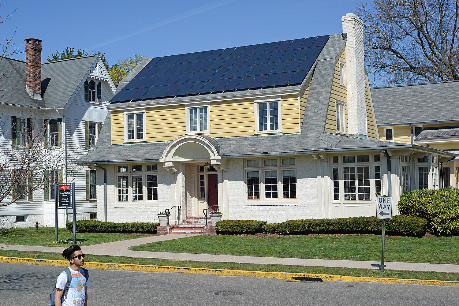 Solar panels on the Office of Admission were installed in 2009. 