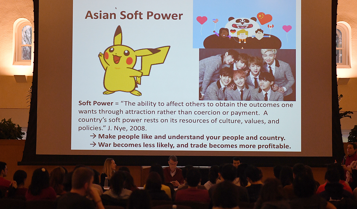 Soft Power is defined as the ability to affect others to obtain the outcomes one wants through attraction rather than coercion or payment. A country's soft power rests on its resources of culture, values and policies. 