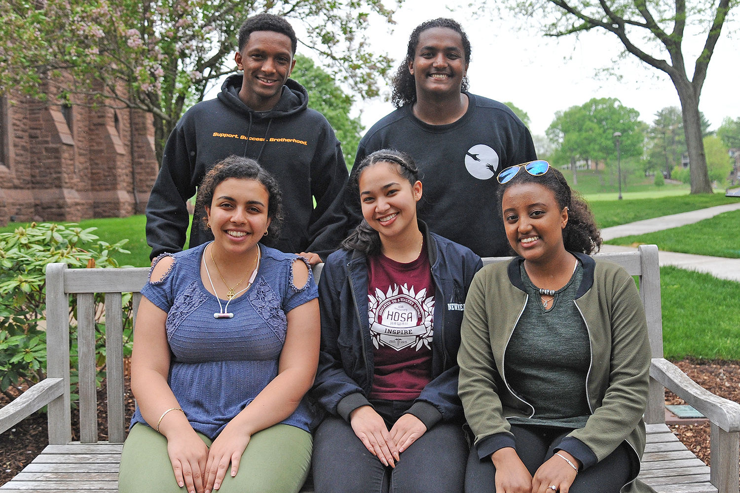 The Rural Access team of Wesleyan students has won a coveted $10,000 Davis Projects for Peace grant. Members (l to r) are: Edelina Marzouk ’20, Momi Afelin ’20, Betty Bekele ’20, Emanuel Fetene ’21, Nebiyu Daniel ’18