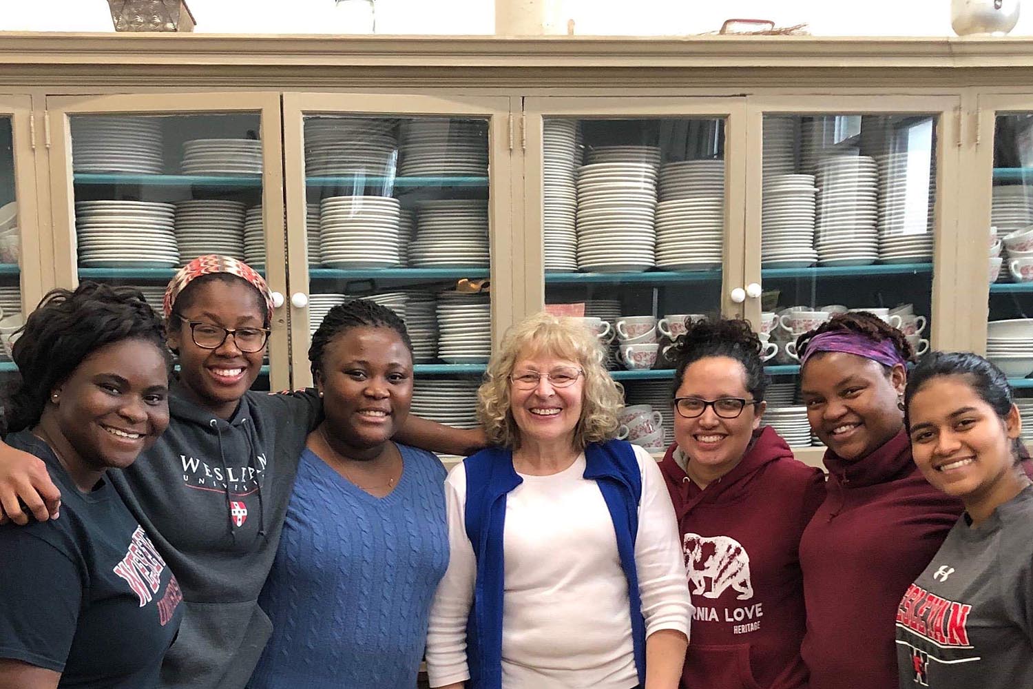 During the Interfaith Service Trip, representatives from Wesleyan volunteered at the Manna House Soup Kitchen in Newtown, N.J.