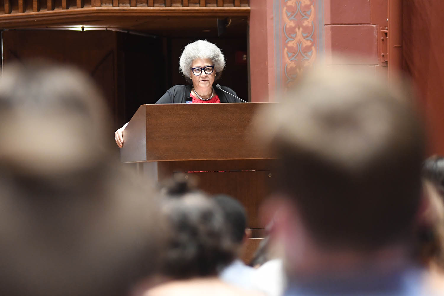 Dr. Andrea Grubb Barthwell '76, founder of Encounter Medical Group, delivered the keynote address during the Phi Beta Kappa initiation ceremony on May 21.
