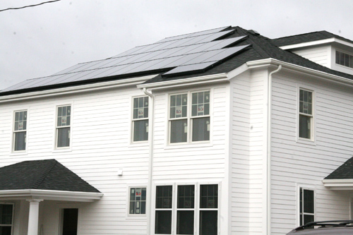 Solar panels were installed on the rooftop of a new senior house on Fountain Avenue Oct. 29. The entire house is Enviornmental Protection Agency ENERGY STAR certified. 