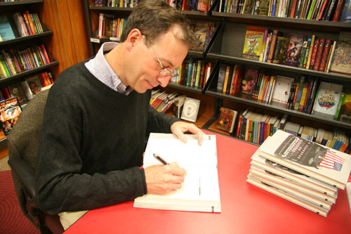 McCann's book is available at Broad Street Books. (Photos by Intisar Abioto '09)