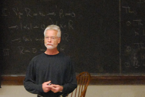 Brian Stewart, associate professor of physics, led the second annual Earth Week Rant April 23 in Exley Science Center. The event was open to the entire Wesleyan community. 