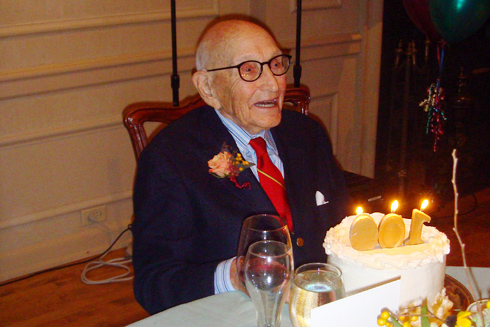 John Andrus '33 celebrated his 100th birthday Sept. 19 in Wayzata, Minn. Andrus received a Distinguished Alumnus Award from Wesleyan at his 50th Class Reunion in 1983. As an undergraduate, Andrus was a member of the Alpha Delta Phi fraternity, the Paint and Powder Club, and the Inter-fraternity Council. He majored in English and English literature. 
