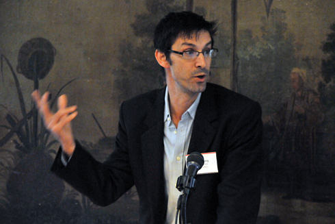 Ethan Kleinberg, associate professor of history and letters (pictured); introduced McCann and the topic of liberal humanism. Elizabeth Traube, professor of anthropology, and Richard Stamelman, director of The Montgomery Foundation at Dartmouth College, professor of French, emeritus at Williams College offered comments on McCann's talk.