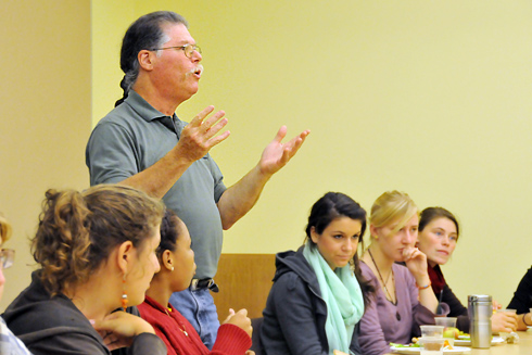 Barry Chernoff, the Robert Schumann Professor of Environmental Studies, Professor of Earth & Environmental Sciences, professor of biology and director of the Environmental Studies Certificate Program, highlights the new Environmental Studies Linked Major and ENVS certificate program Sept. 11 in Usdan University Center.