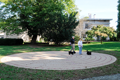 The new Wesleyan installation, Labyrinth, was presented to Wesleyan to honor Kit and Joe Reed. Kit is an author and resident writer at Wesleyan and Joe is professor of English and American studies, emeritus.