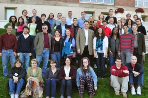 Alumni who are parents and grandparents of current first-year students gathered on Denison Terrace for a legacy photograph Nov. 8.