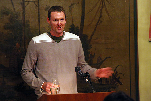 Fiction writer John Brandon spoke on Oct. 21. Brandon is the author of the novel Arkansas and the forthcoming novel The Semester. He is currently the Grisham Writer-in-Residence at University of Mississippi.