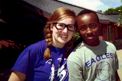 Valentino taught Omar, who is from Kenya and wants to return there after his education to be a nurse. 