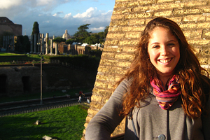 Eliza Gordon '11, who is studying abroad in Bologna, Italy, visited the coliseum in Rome earlier this month. 