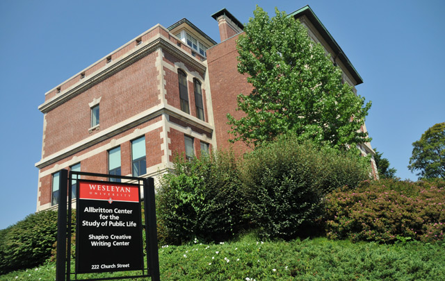 The Allbritton Center, formerly the Davenport Campus Center, was a renovation project completed in August 2009. Wesleyan considered sustainable measures throughout the redesign and construction, earning a Gold Certification from the U.S. Green Building Council. (Photo by Olivia Bartlett Drake) 