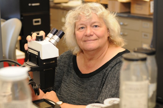 Ellen Thomas, research professor of earth and environmental sciences, will receive the 2012 Maurice Ewing Medal for her contributions to the scientific understanding of the processes in the ocean. (Photo by Olivia Drake)
