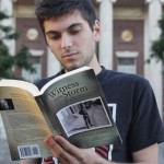 Raphael Linden ’15 holds a copy of his grandfather's posthumous memoir.