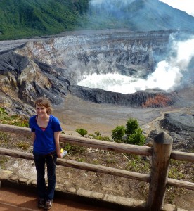 Audrey Haynes '12 stands stands in front of Poas crater lake in Costa Rica. 