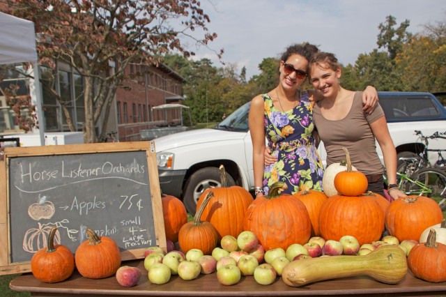 Arianna Fishman '13 and Hannah Cressy '13 sold pumpkins, apples and squash at the ninth annual Long Lane Farm Pumpkin Fest Oct. 6. 