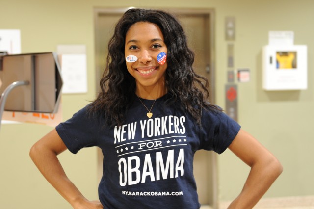 Sydney Lowe '13 sports her favorite candidate, and election winner President Obama! 