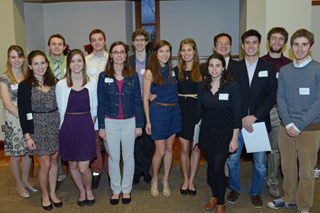 Fifteen seniors joined Phi Beta Kappa honor society on Dec. 5. (Photos by Olivia Drake)