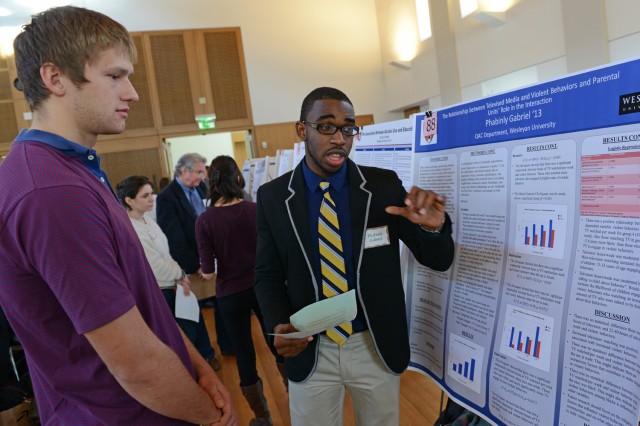 Phabinly "Phabs" Gabriel '13 presented his research on "The Relationship between Televised Media and Violent Behaviors."