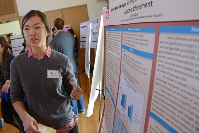 Shirley Deng '14 shared her current research on "Association between Self-image, Goals and Expectations and Academic Achievement."