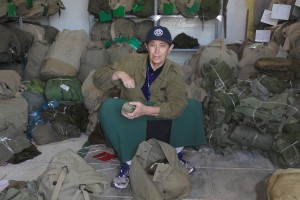  Vera Schwarcz packed duffle bags at a paratroopers' reservist base in Israel. 