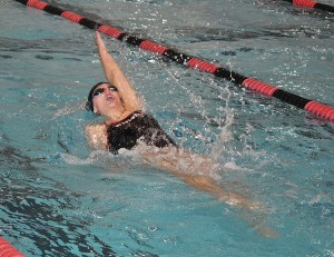 Angela Slevin '15 is a record-setting swimmer. 