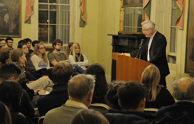 Writer/journalist Louis Menand delivered the annual Annie Sonnenblick lecture Feb. 27 in Russell House. His talk was part of the Russell House Series on Prose and Poetry.