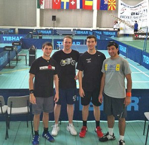 Members of Wesleyan/USA's racketlon team in Sofia, Bulgaria.