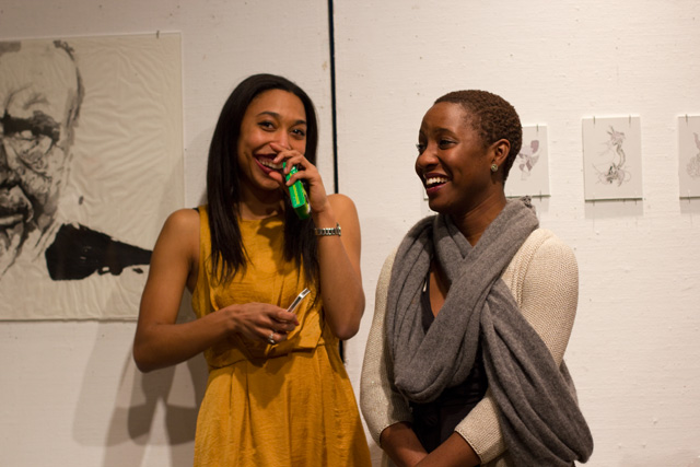 Sydney Lowe ’13 and Yatta Zoker ’14 curated the Be The Art exhibition.