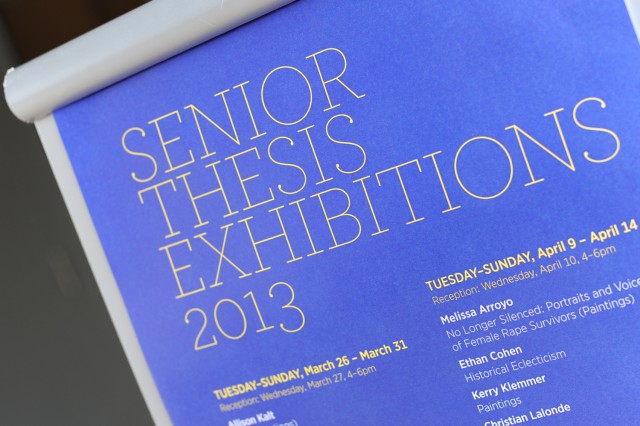 View the talents of the seniors in the Art Studio Program of Wesleyan’s Department of Art and Art History. The “Senior Thesis Exhibition” runs March 26-April 21 in the Zilkha Gallery. 