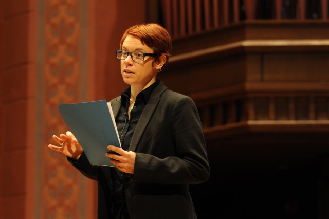 Paula Matthusen, assistant professor of music, delivered a speech titled “Sounds in Remembered Spaces.” 