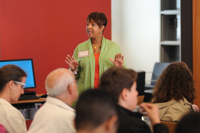 Admitted students and their families learned about the benefits of a liberal arts education during a session on "The Power of Liberal Arts" hosted by the Wesleyan Career Center on April 17. 