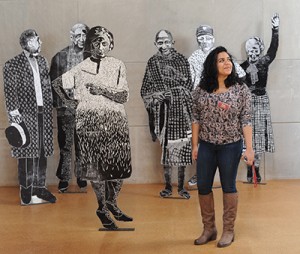 Zaida Garcia works as a gallery monitor at Zilkha Gallery. (Photos by Olivia Drake)