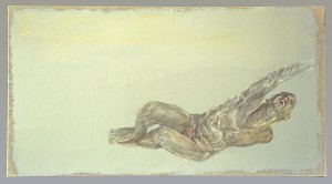 Snakebite Song  20 x 11, silverpoint, tinted gesso, and gouache on linen 1992