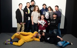 Standing, Jesse Brent, Mickey Capper, Ben Michael, Adam Wechsler, Adam Isaacson, Katherine Cohen and John Whalen; Kneeling, Isabelle Gauthier and Rick Sinkiewicz; Lying down, Adrien DeFontaine and Avery Trufelman. (Photo by Robert Cooper)