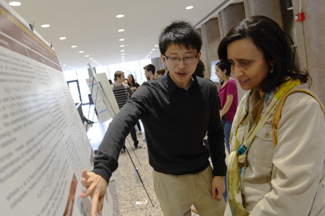 Chen-Chi Chien ’13 presented research on “The effects of large scale intermittency on the small scales of turbulent flows.” His advisor is Greg Voth, assistant professor of physics.