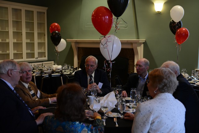 Members of the Class of 1958 gathered for a reception and dinner in the Downey House lounge on May 25. (Photo by Dat Vu '15)