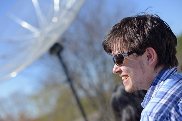 Students enrolled in Assistant Professor Meredith Hughes' Radio Astronomy Class created the functional radio telescope in one semester. They followed design specifications for a small radio telescope developed by Alan Rogers at MIT’s Haystack Observatory. 