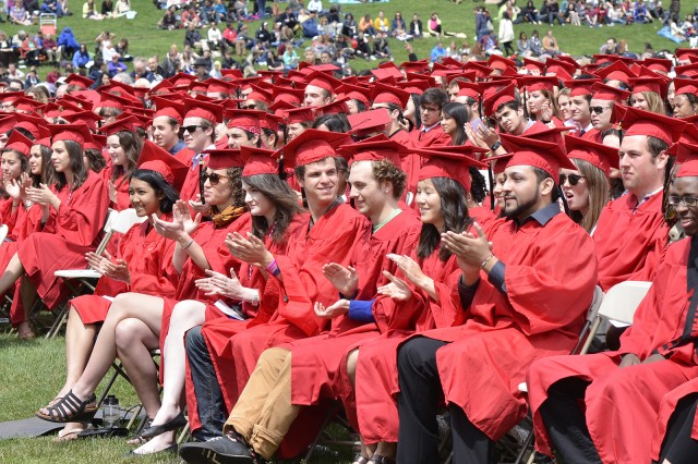 Seniors at Wesleyan's Commencement Ceremony. 