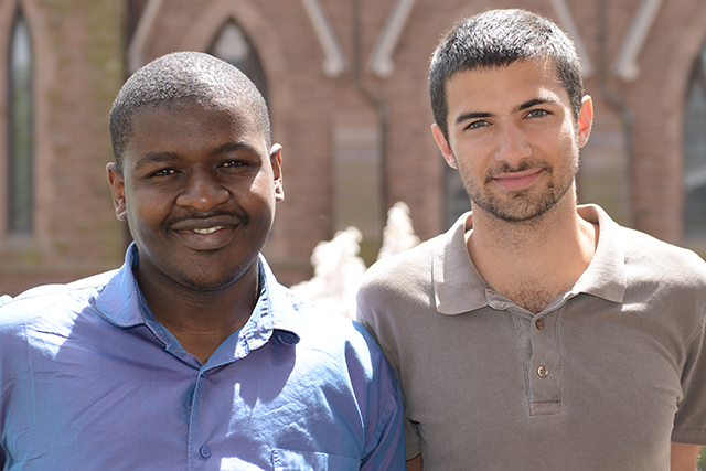 At left, Mfundi Makama '14 and Greg Shaheen ’13 received grants through the Davis Projects for Peace Program.