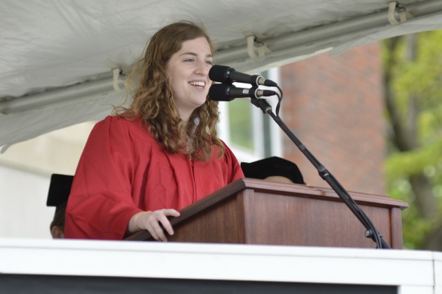 Anna Swartz ‘13 delivered the Senior Class Welcome at the Wesleyan Commencement Ceremony. 