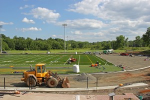 A new turf field and track is being installed at the Freeman Athletic Center this summer. The project is managed by Rob Schmidt, senior project manager.
