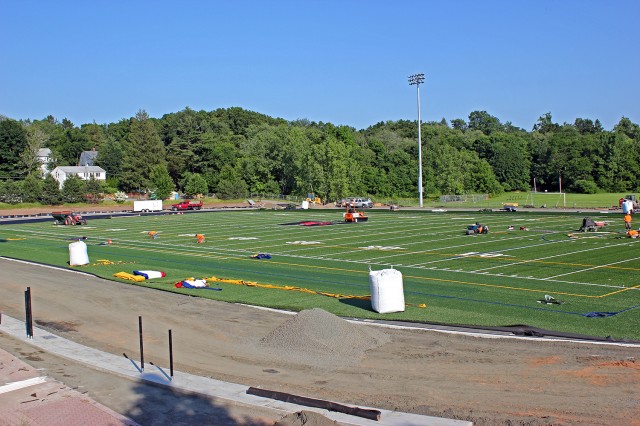 The interior of the track will be a new lighted synthetic turf field with primary use as an inclement-weather game and practice field, taking pressure off the grass practice fields and Jackson Field, the principal playing field for men's and women's soccer as well as men's lacrosse. (Photos by Eki Ramadhan '16)
