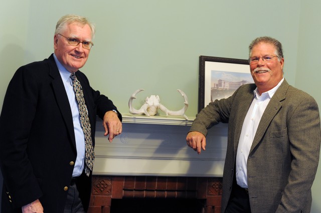 At right, College of the Environment Director Barry Chernoff graciously accepted a $3 million gift from history major Essel Bailey ’66, pictured at left. Bailey's gift will ensure a continuing robust visiting scholar program at the COE. 