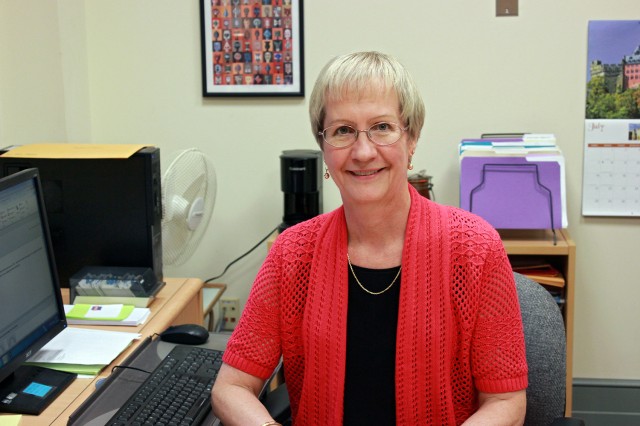 Gail Winter, assistant director of the International Studies Office, received a Cardinal Achievement Award in July 